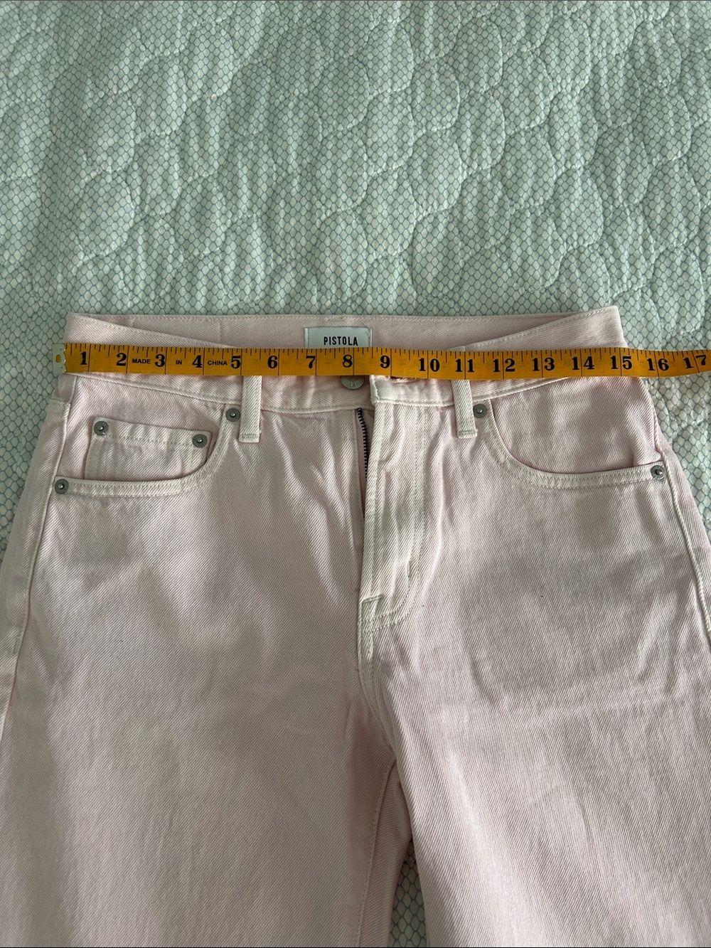 Pistola Women’s High-Rise Wide Leg Jeans in Light Pink - Picture 5 of 5